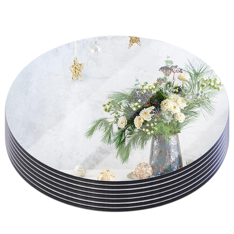 20cm Round Mirror Glass Tray   - Conference Table Round ulasan dan harga
