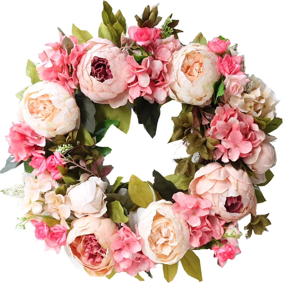 Artificial Peony Wreath Garlan - Conference Table Round ulasan dan harga