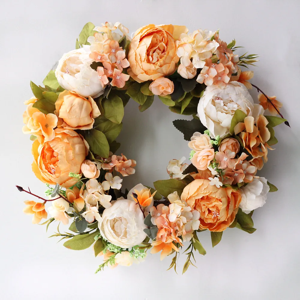 Artificial Peony Wreath Garlan - Conference Table Round ulasan dan harga