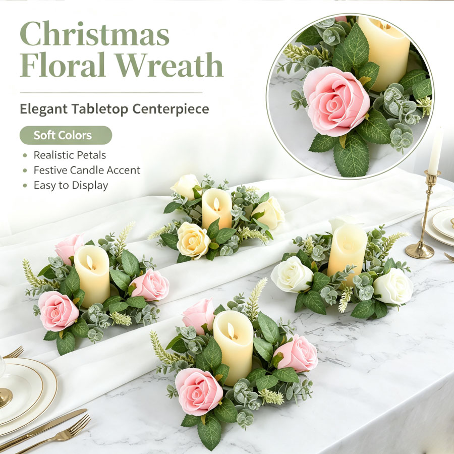 Artificial Rose Wreath Shaped  - Conference Table Round ulasan dan harga